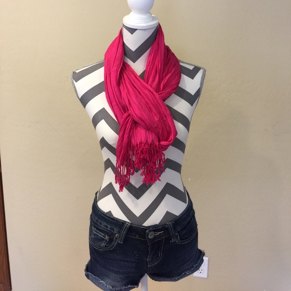 New Silky hot pink scarf!