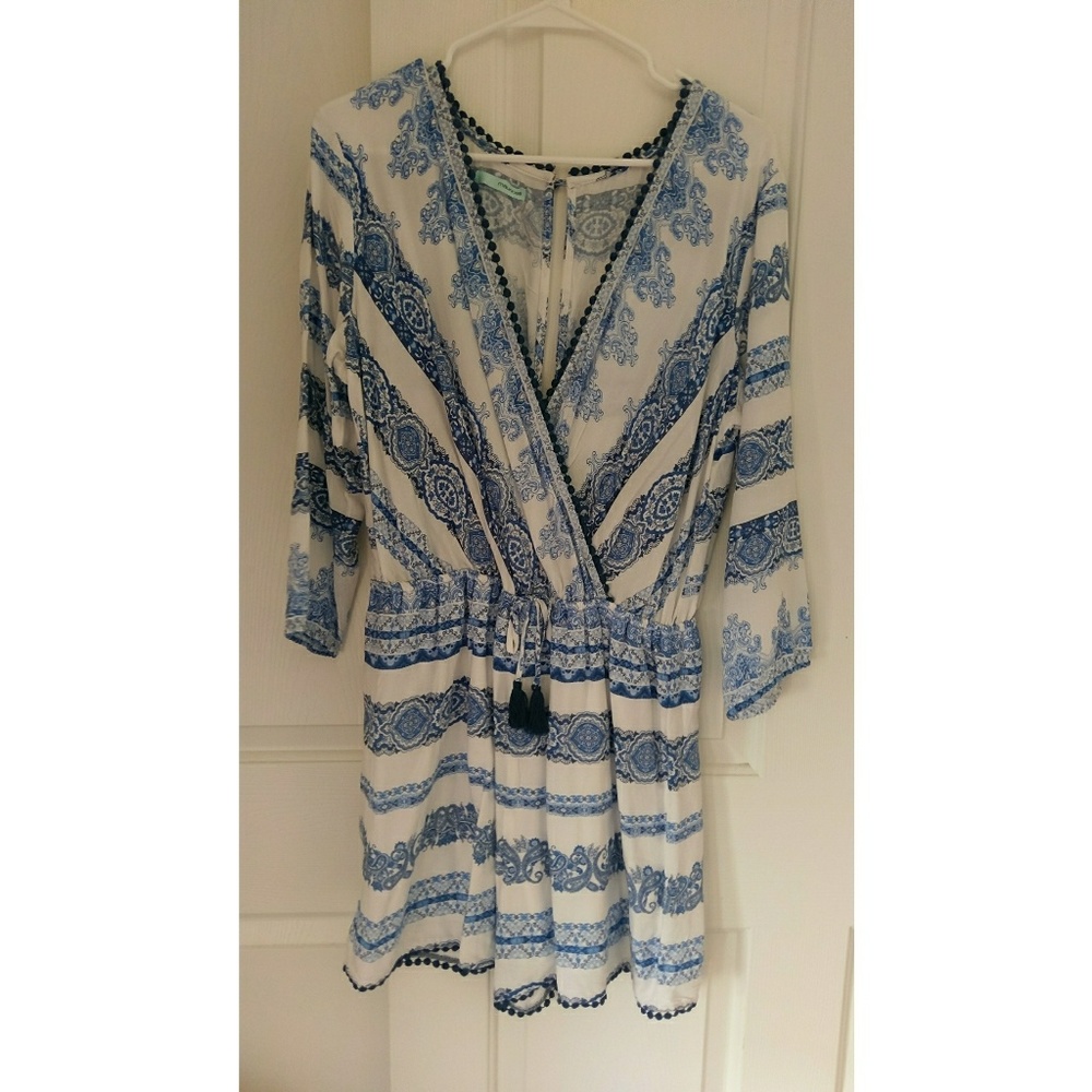 Long sleeve printed romper