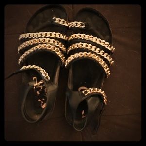 Circus by Sam Edelman yellow gold chain sandals