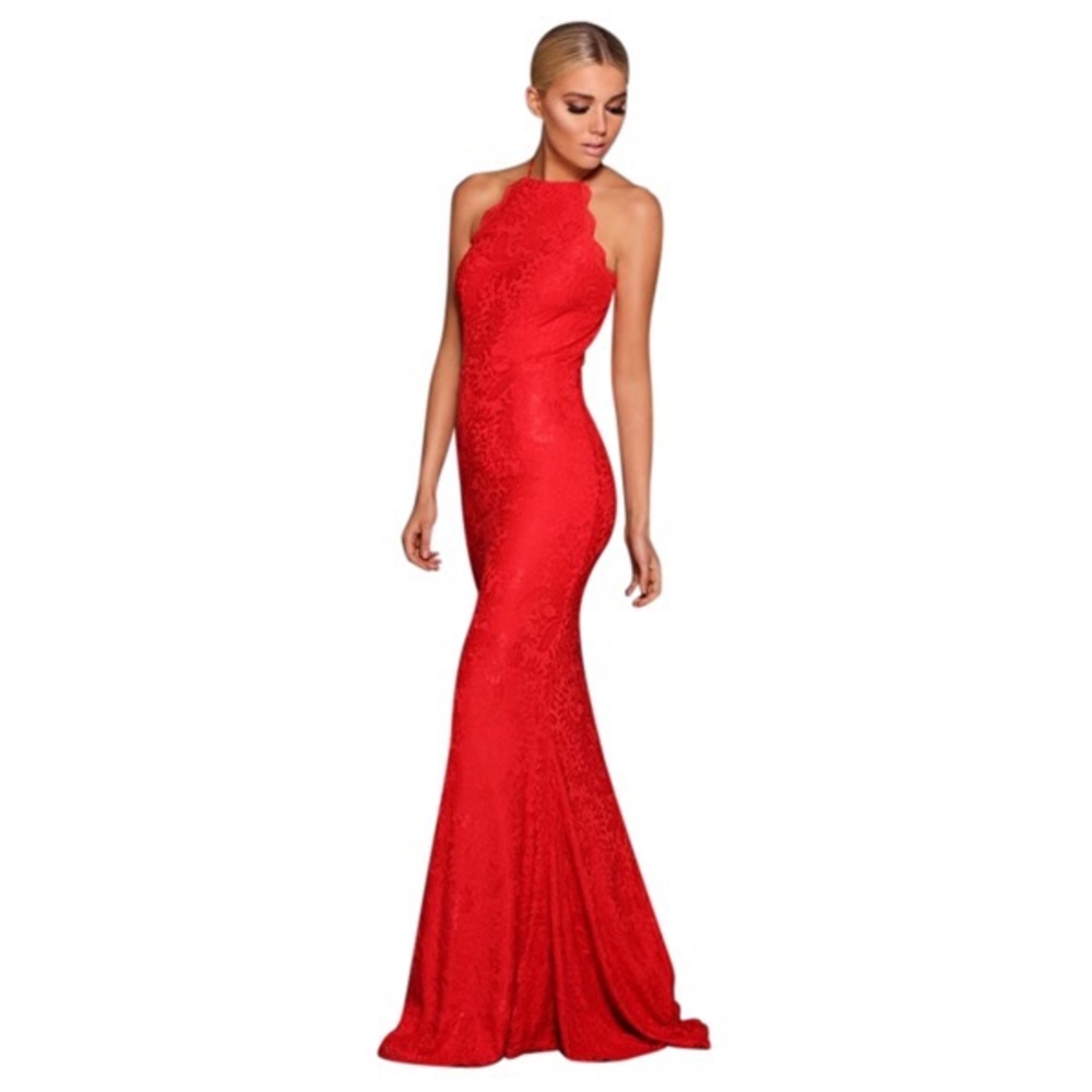 Australian Designer Elle Zeitoune Red Lori Gown
