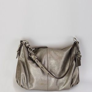 COACH Metallic Shoulder Hobo Bag