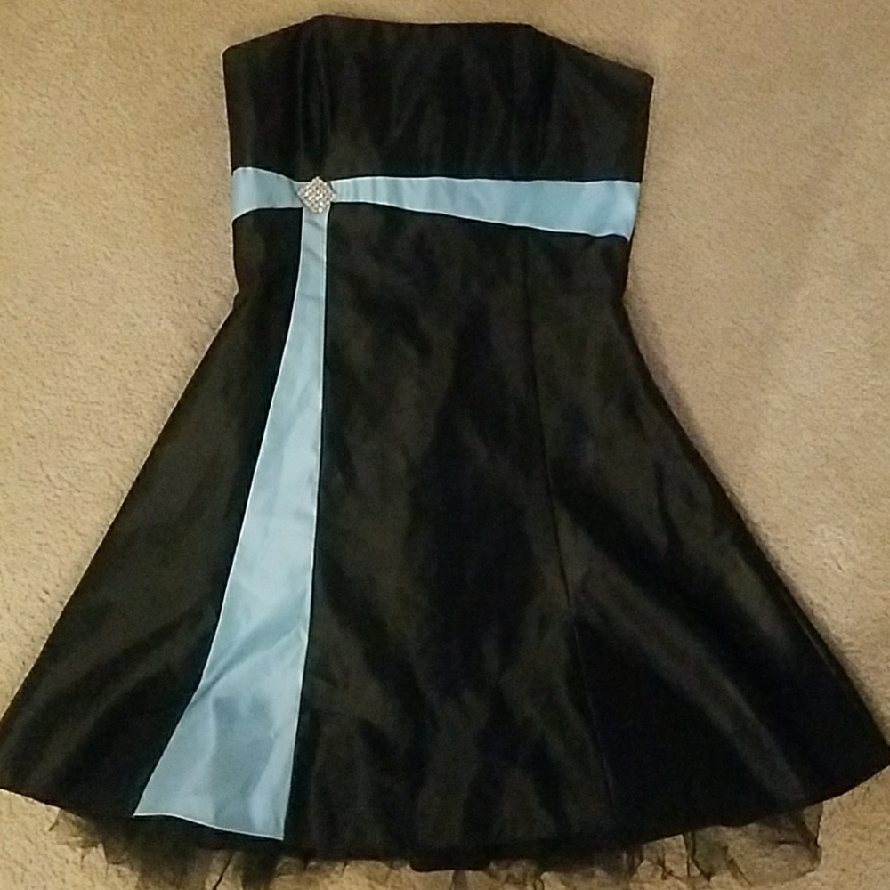 Jessica McCklintock Black Satin Dress