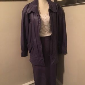 Leather Jacket and Skirt