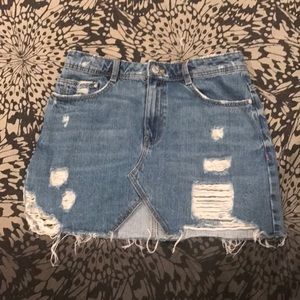 Ripped denim mini