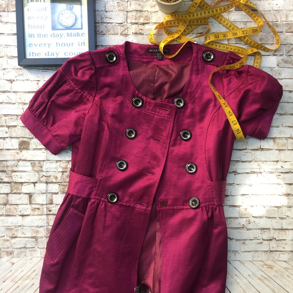 Nicola bertti Purple Sleeve Button Up Wrap Dress