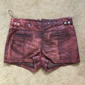 Leather shorts