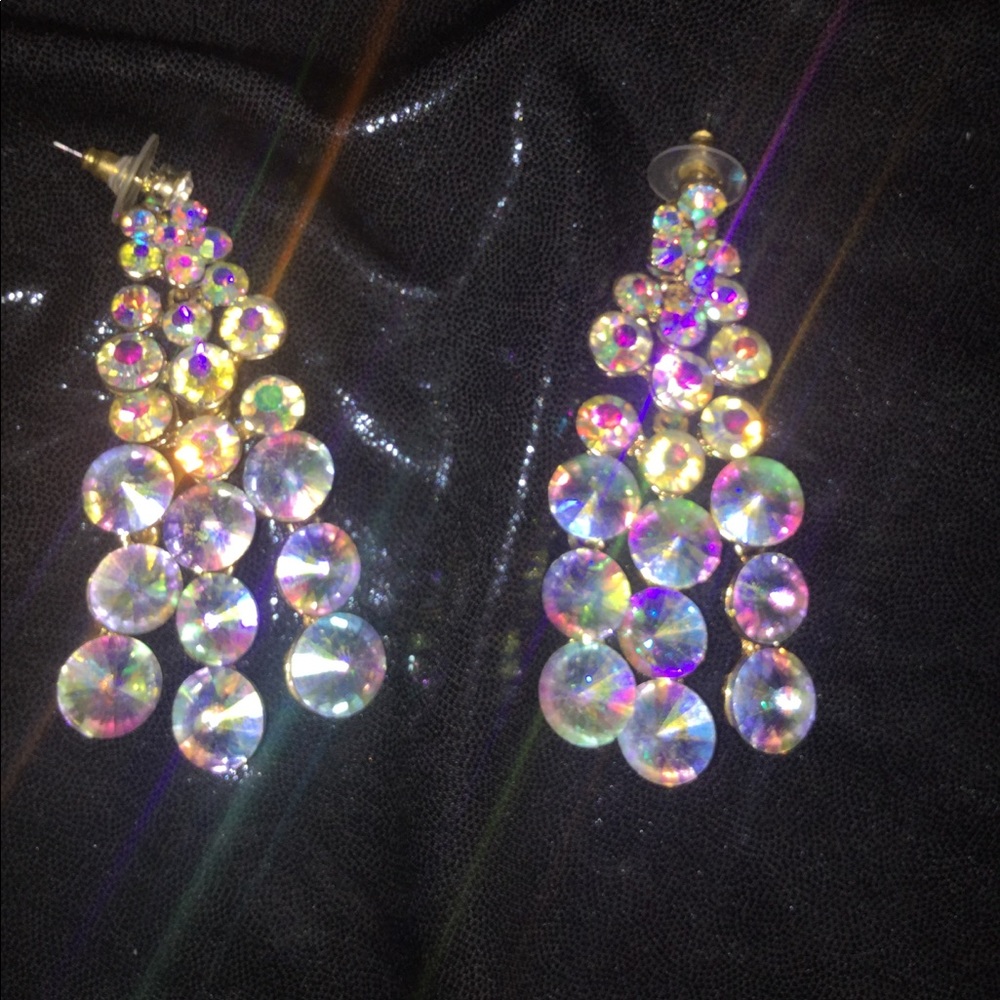 Glamorous AB Rhinestone Earrings