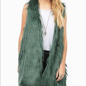 Green Faux Fur Vest