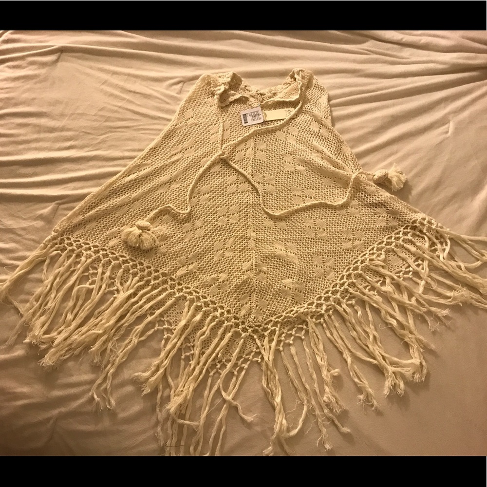 Free People Crochet Poncho NWT!
