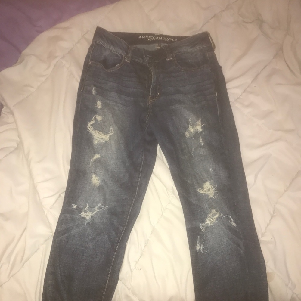 Ripped high rise jegging