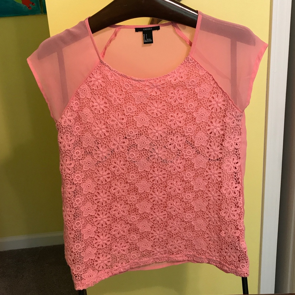 Pink floral Forever 21 shirt