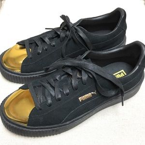 Suede platform Gold/Black Puma 8.5