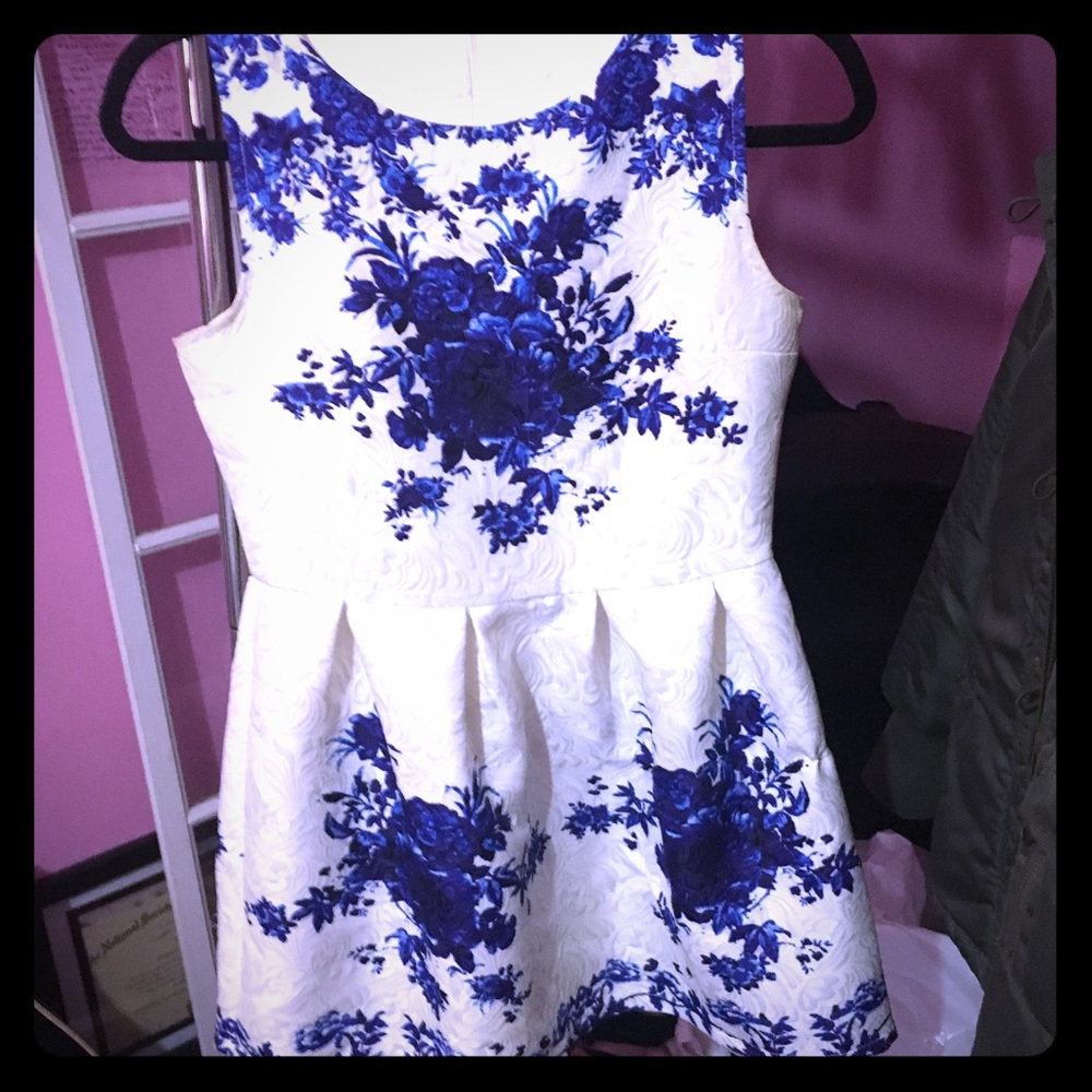 Blue and white flip mini