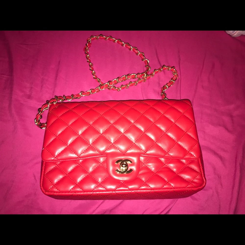 Chanel Red medium handbag boy bag