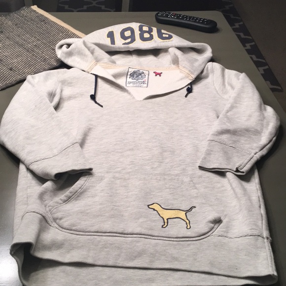 PINK Victoria's Secret Tops - Gray hooded pull over pink brand size medium