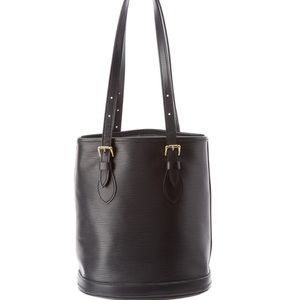 Authentic Louis Vuitton Black Epi Leather Bucket