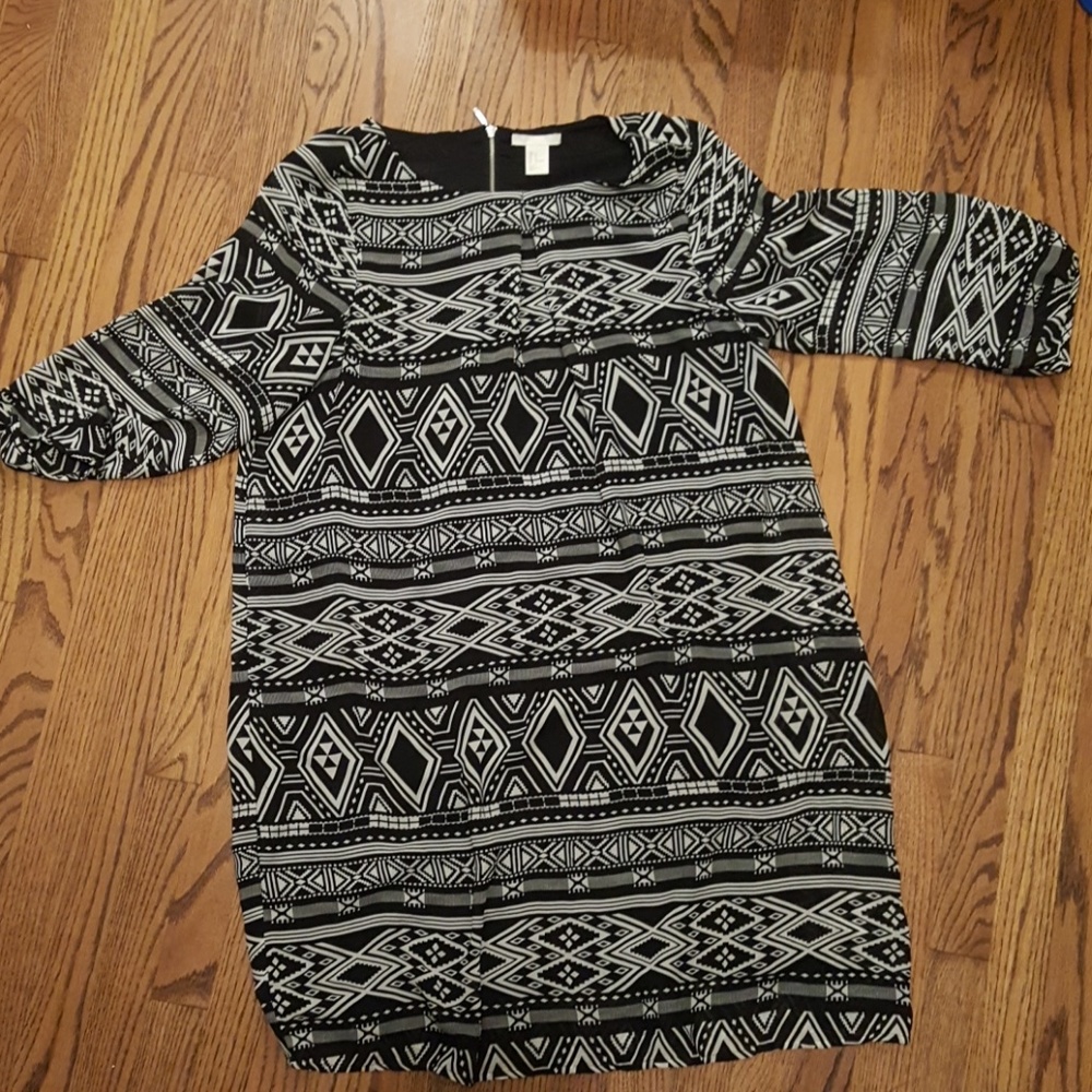 Black and white aztec dress