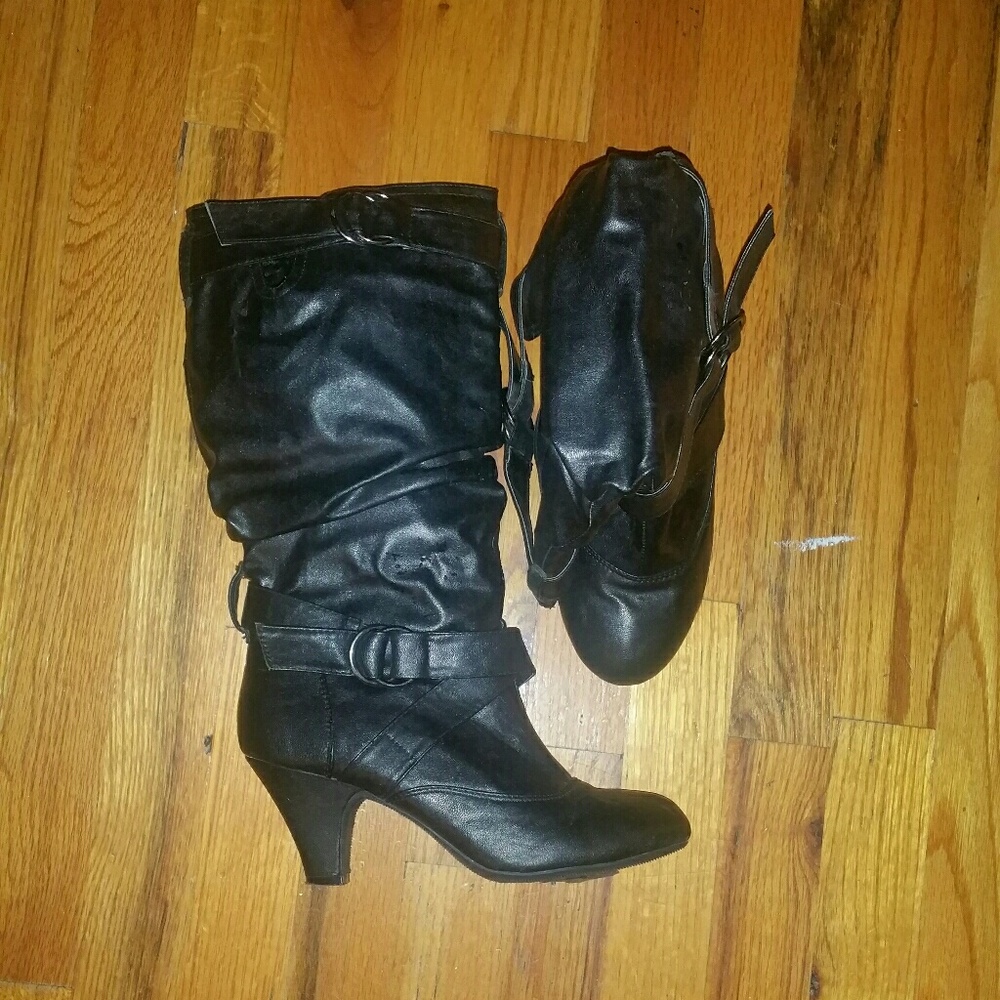 Faux leather boots