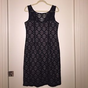 Maggy London Floral Lace Black Dress