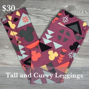 Lularoe TC Aztec Disney Minnie Mouse Leggings