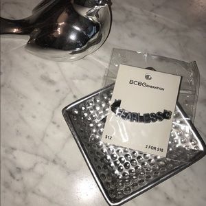 BCBGENERATION FEARLESS LETTER LEATHER BRACELET