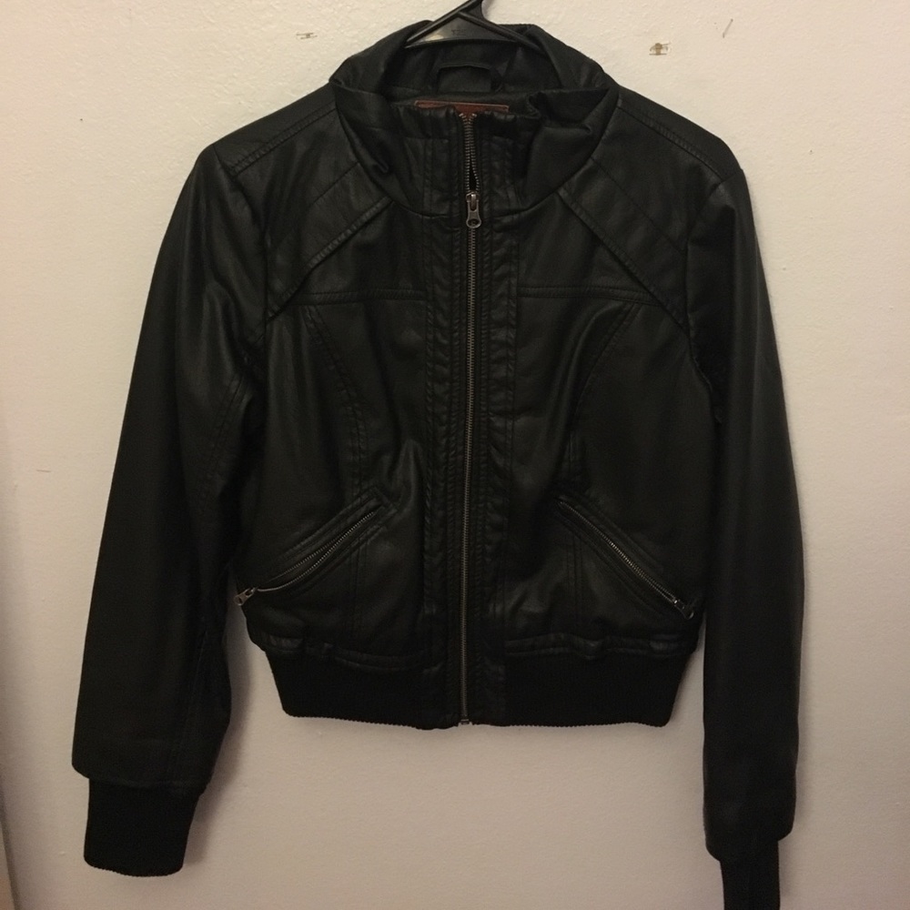Black leather jacket