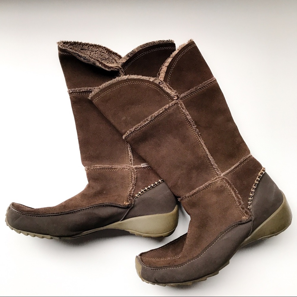 EUC 7.5 SPORTO Waterproof Brown Suede Fur Boots