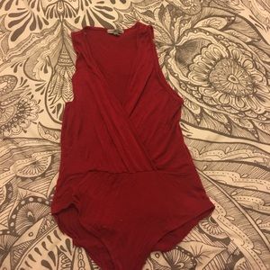 red bodysuit