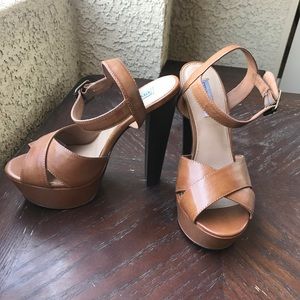 Brown Steve Madden Delilah Leather Heels