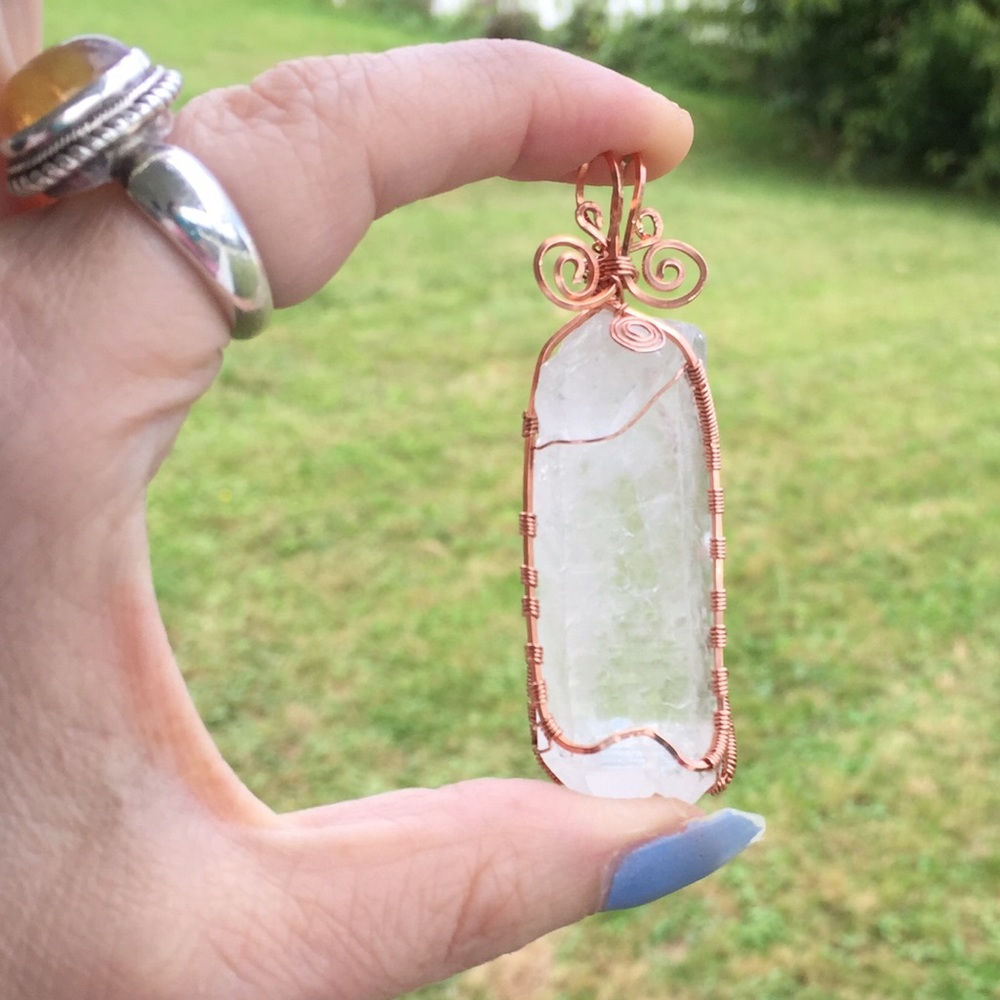 Pointed Quartz Crystal Pendant.