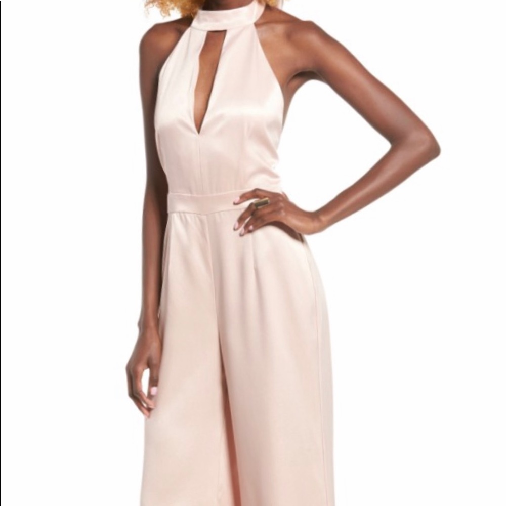 LEITH satin halter jumpsuit size small