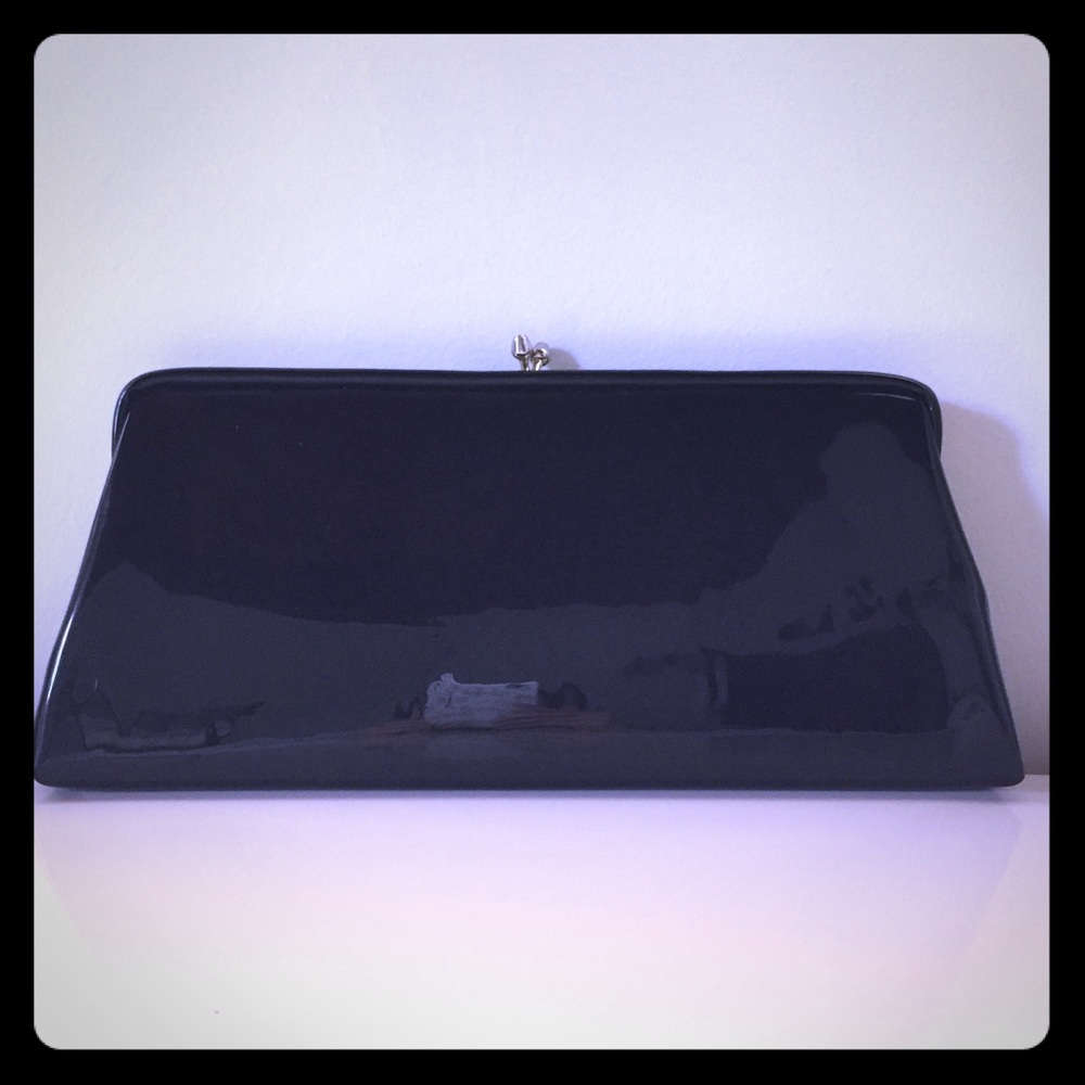 Vintage Black Patent Clutch