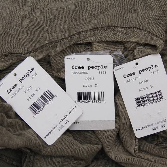 Free People Santa Cruz V-Neck Top Moss - Picture 5 of 6