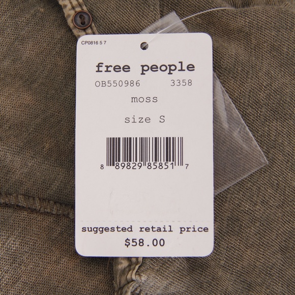 Free People Santa Cruz V-Neck Top Moss - Picture 6 of 6