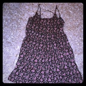 Mini cute black floral dress