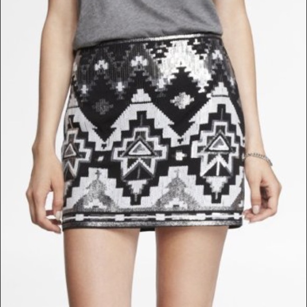Express Sequin Mini Skirt - image 1