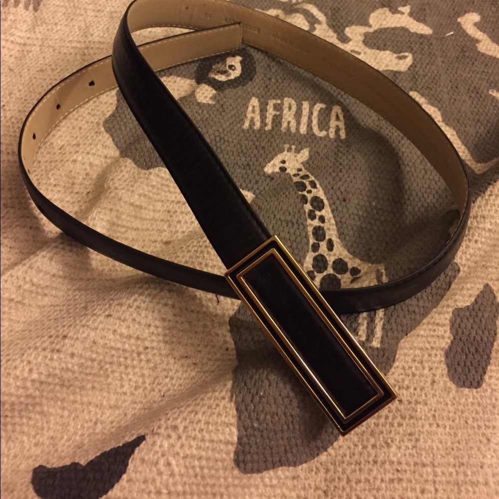 Ann Taylor black leather belt xs