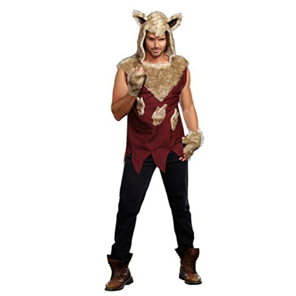 Big Bad Wolf men Halloween Costume Set with Pants