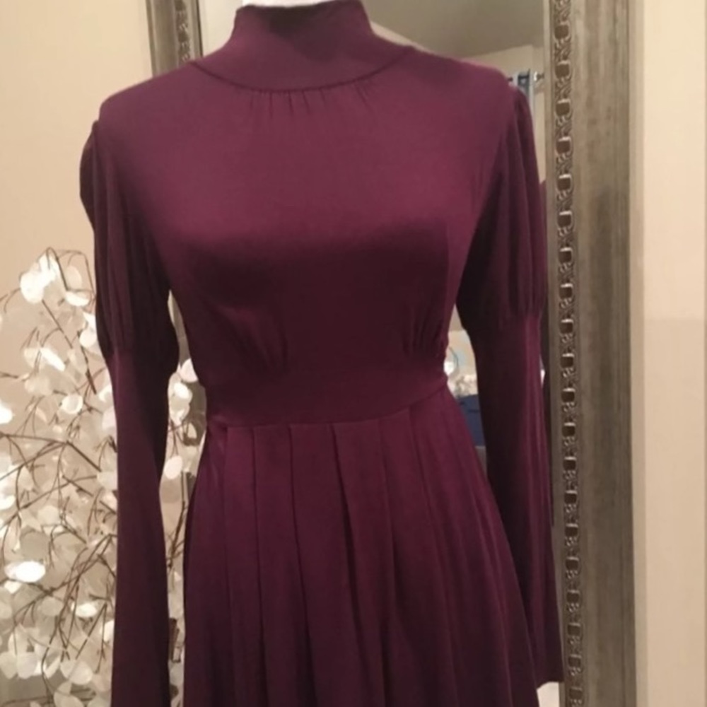MCM Burgundy long sleeve tunic dress