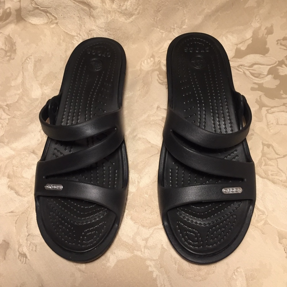 Black Crocs Sandals - New