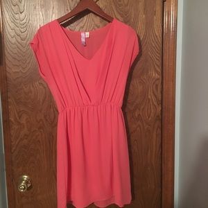 • Coral Above the Knee Dress•