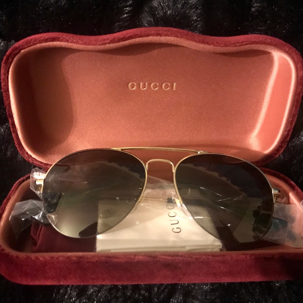 ⚡️🆕 GUCCI Sunglasses GG 0107 S 001 Gold / Brown