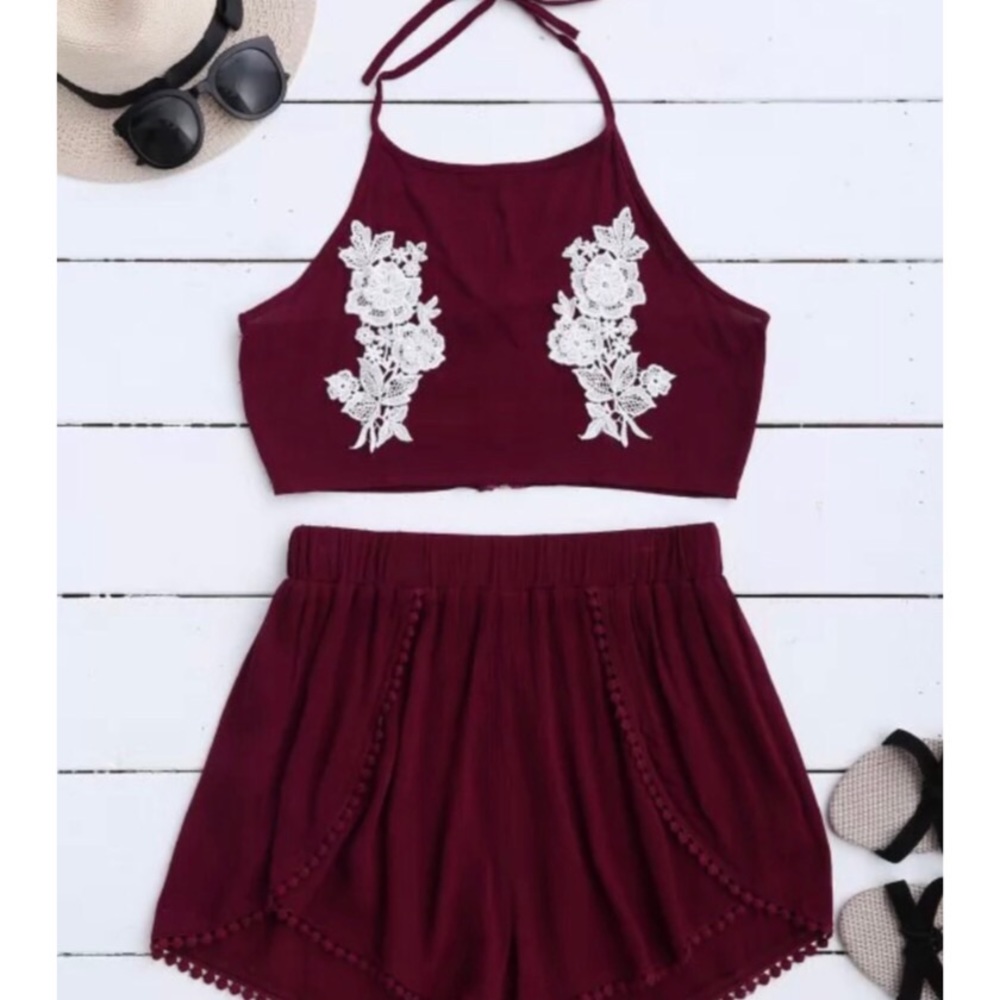 Shorts and top halter set