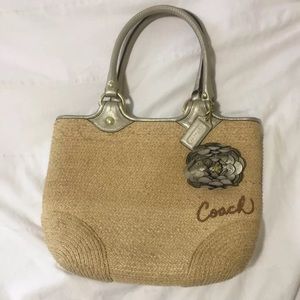 Classy Coach Straw Bag