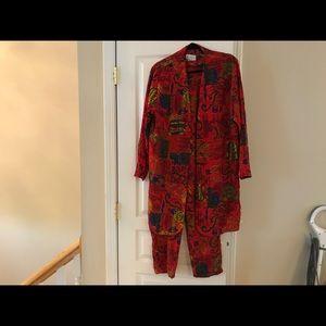 2 pc colorful pajama lounge set.