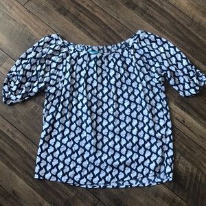 Escapada Navy & White Sea Shell Top