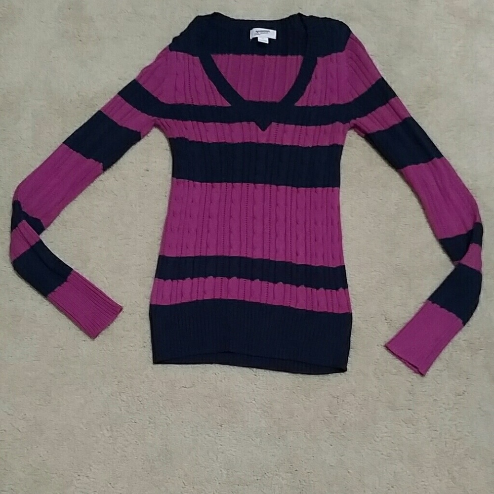 Pink and Navy Sweater