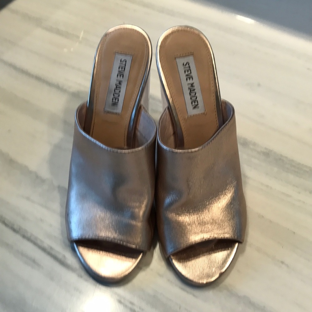 Steve Madden clear heels in Rose Gold. Worn 1 time