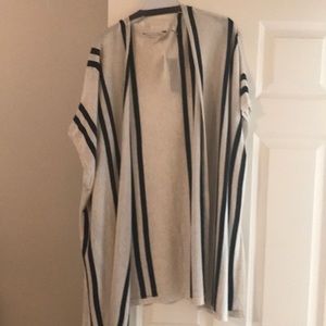 Ladies long half sleeve striped sweater
