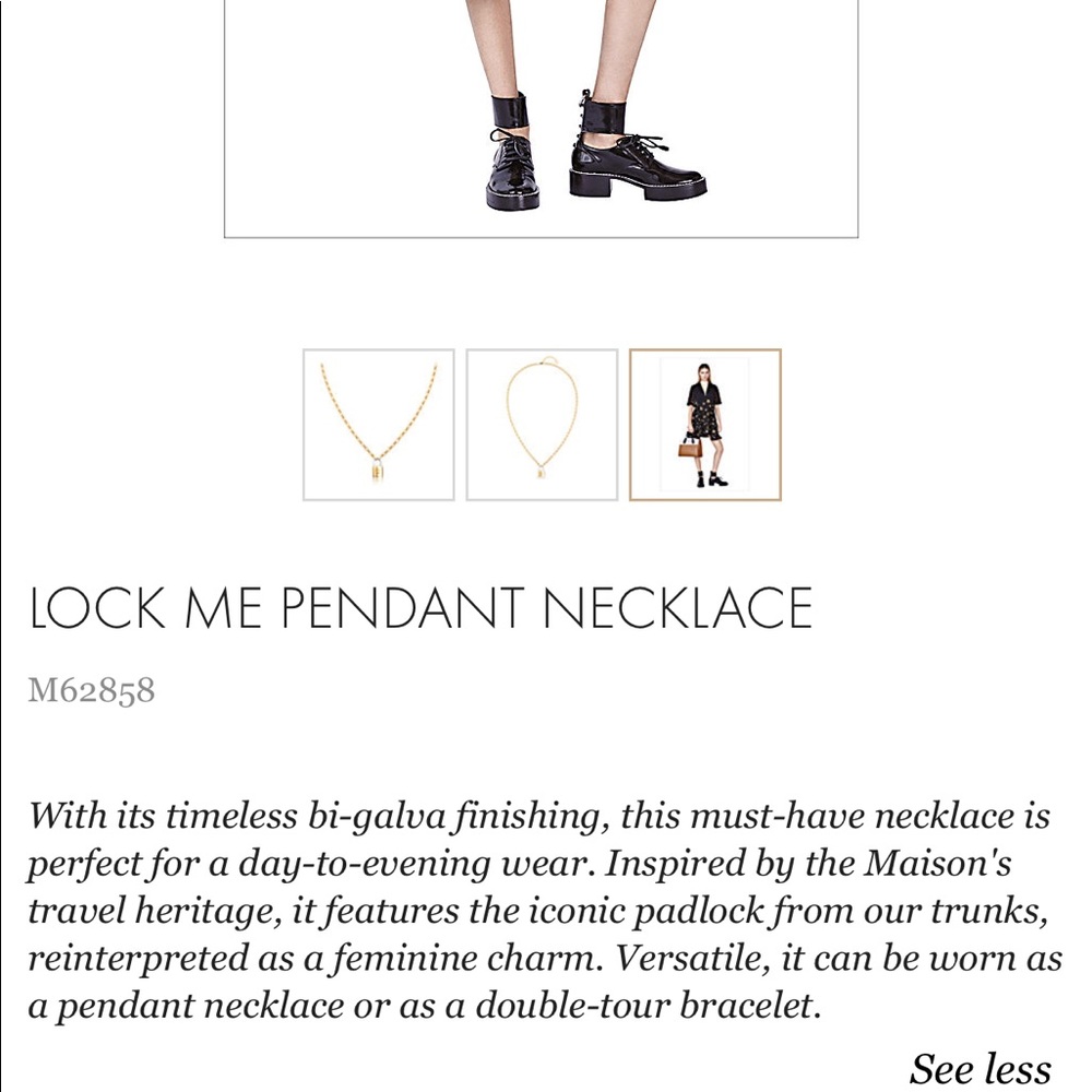 ❌SOLD❌ 💯 AUTH LV LOCKME PENDANT NECKLACE - Picture 7 of 8